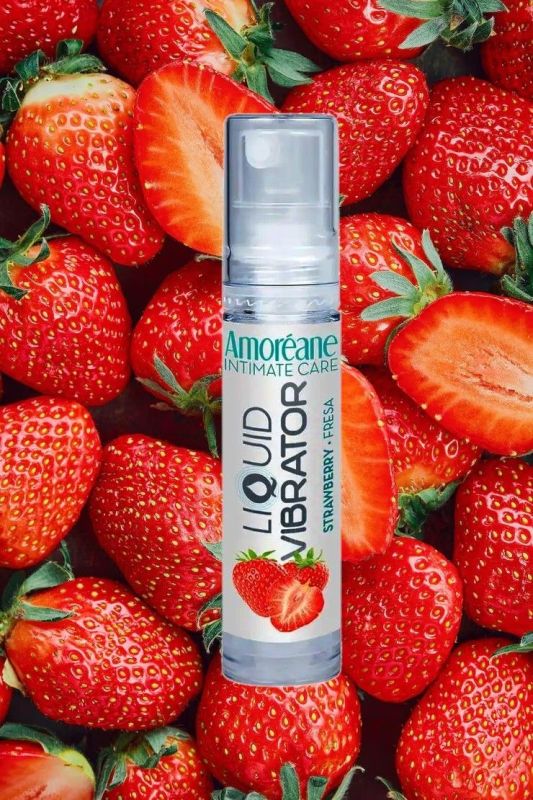 Рідкий вібратор Amoreane Vibrator Strawberry, 10 мл